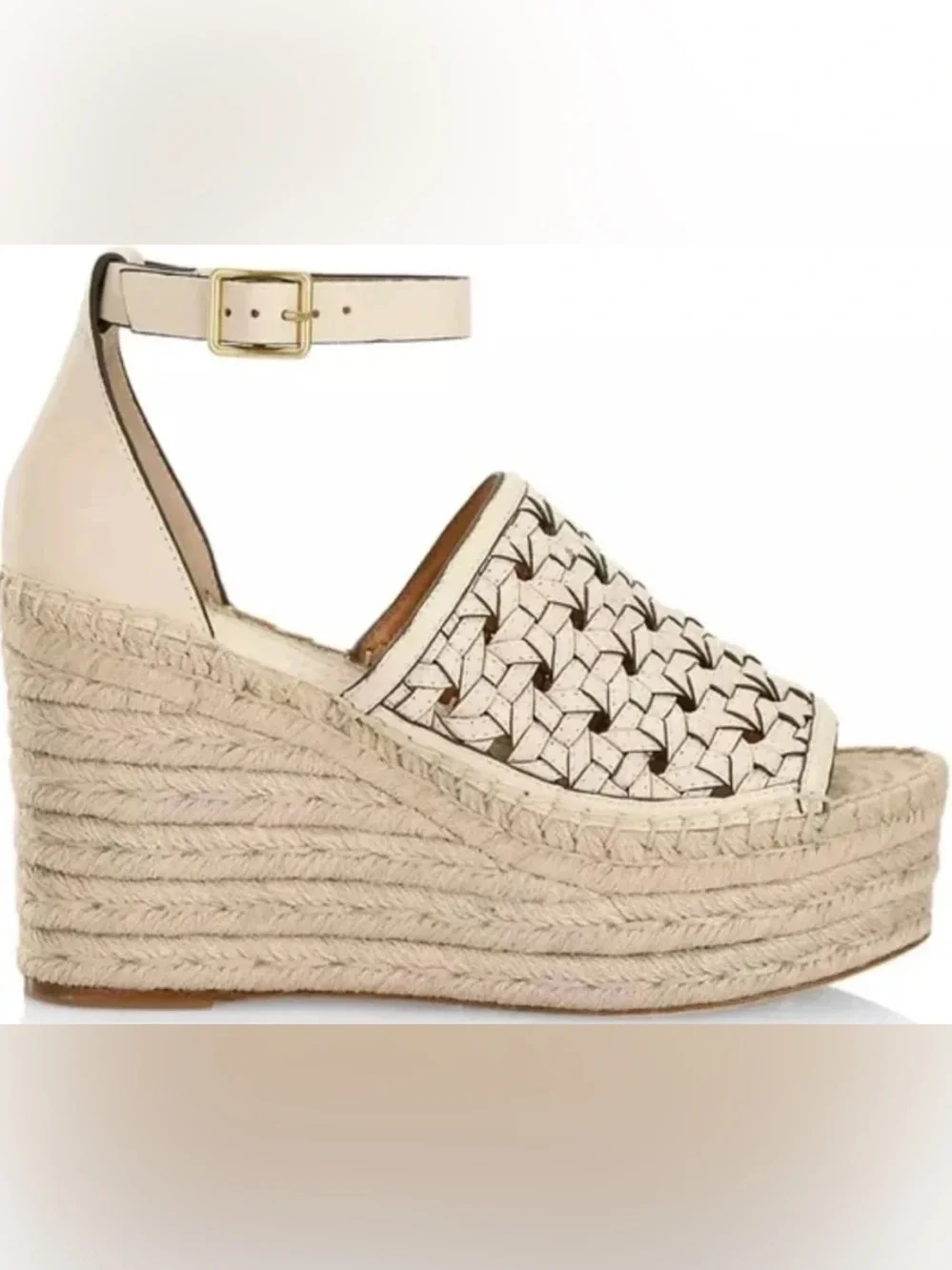 Tory Burch Basketweave Espadrille Wedges